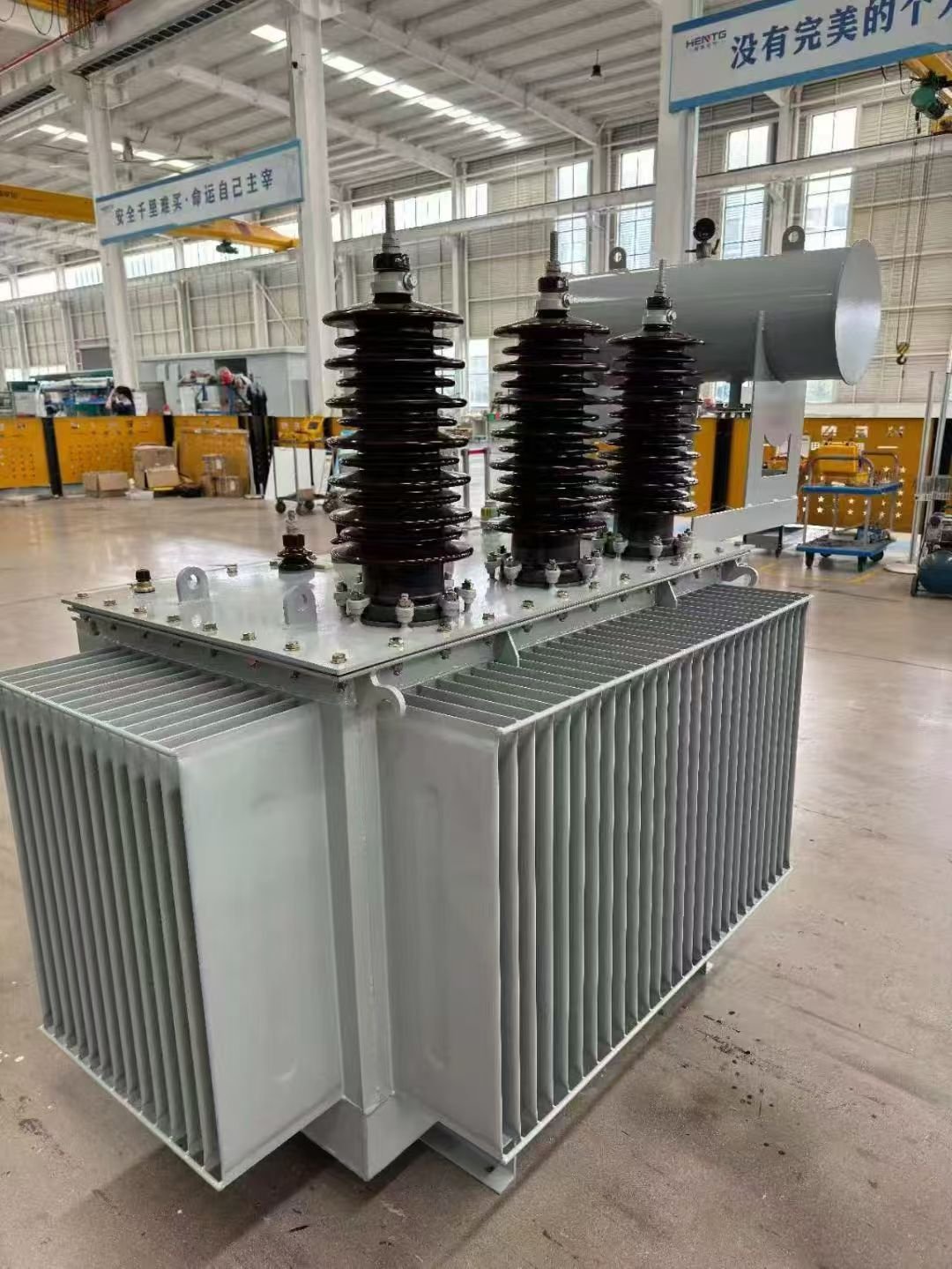 Oil transformer in the factory